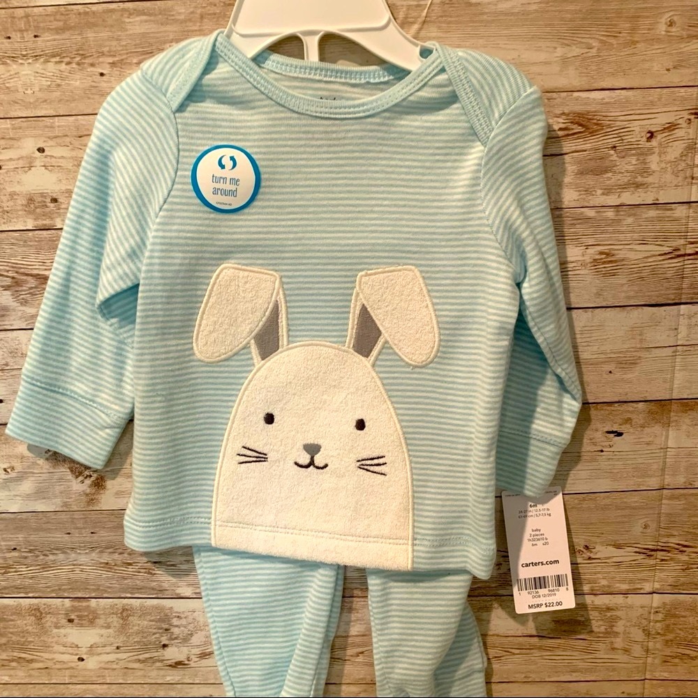 Carter’s Bunny stripe set 6 months